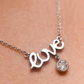 (PEN0097) White Zarcone Silver (Quality 925) Love Pendants