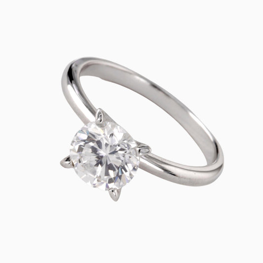 Moissanite Ring in Pure Silver 925 (RING0040)