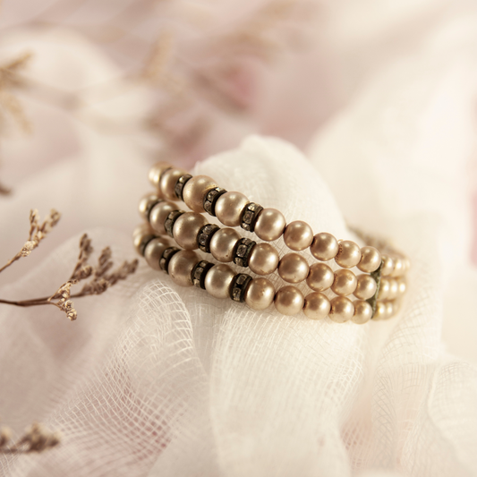 Gold Color Beads Bracelet for Men & Women (BRA0201)