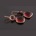 Red Garnet Fancy Cut In 18K Rose Gold Earrings for Womens (EAR0550)