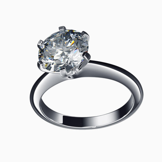 Moissanite Ring in Pure Silver 925 (RING0044)