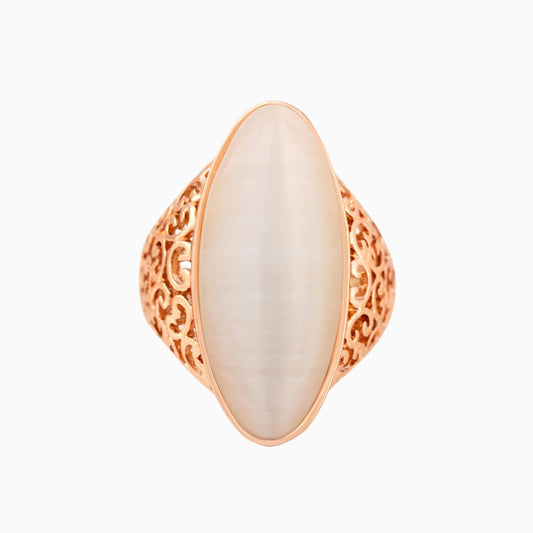 Natural Mother of Pearl With 18K Yellow Gold Ring (RING0046)