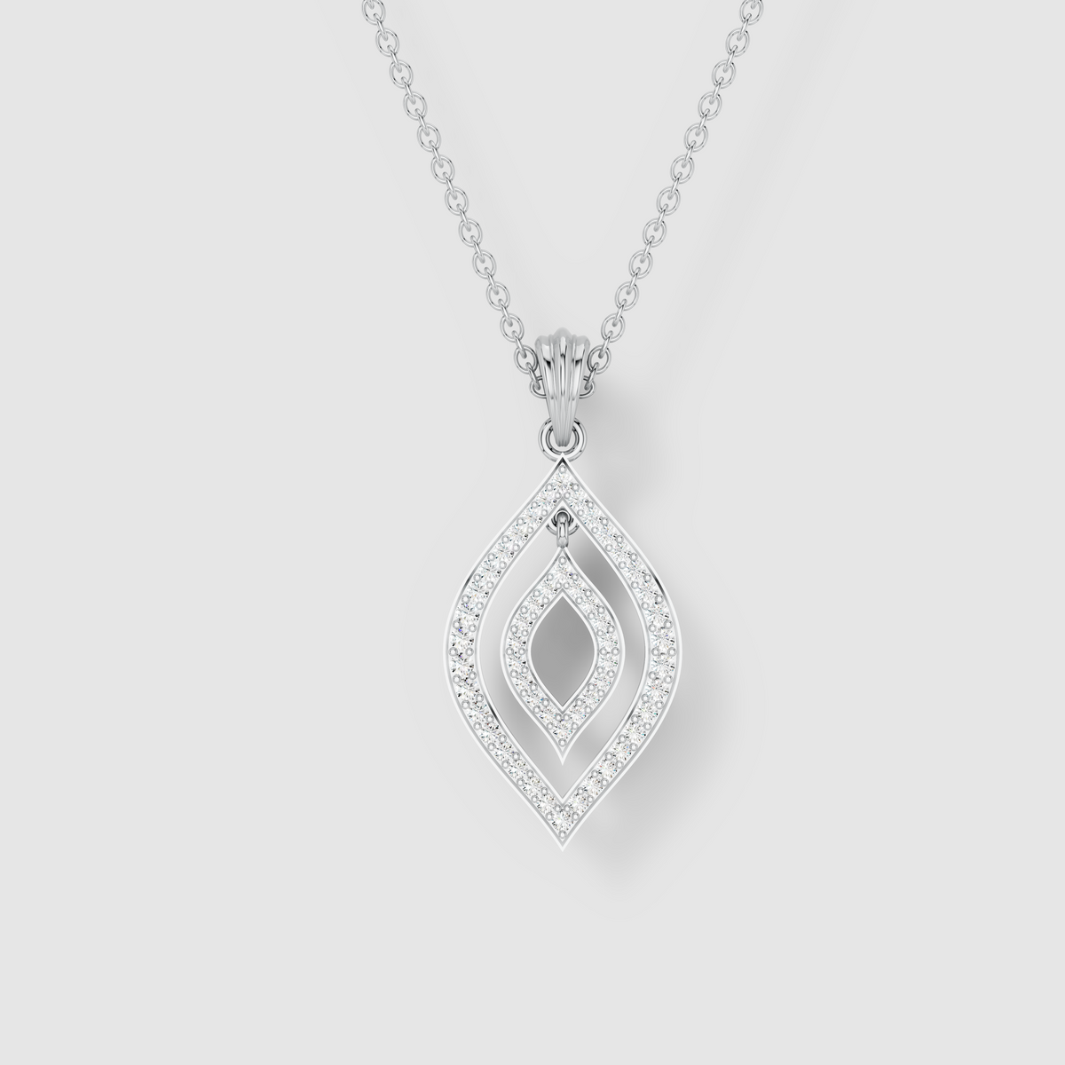 Sharon - Solid 18K Gold Openwork Dual-Frame Moissanite Statement Pendant"