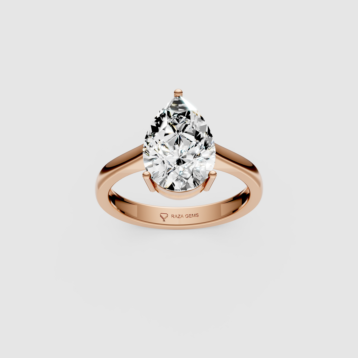 Essence – 18K Solid Gold Pear Moissanite Minimalist Statement Ring
