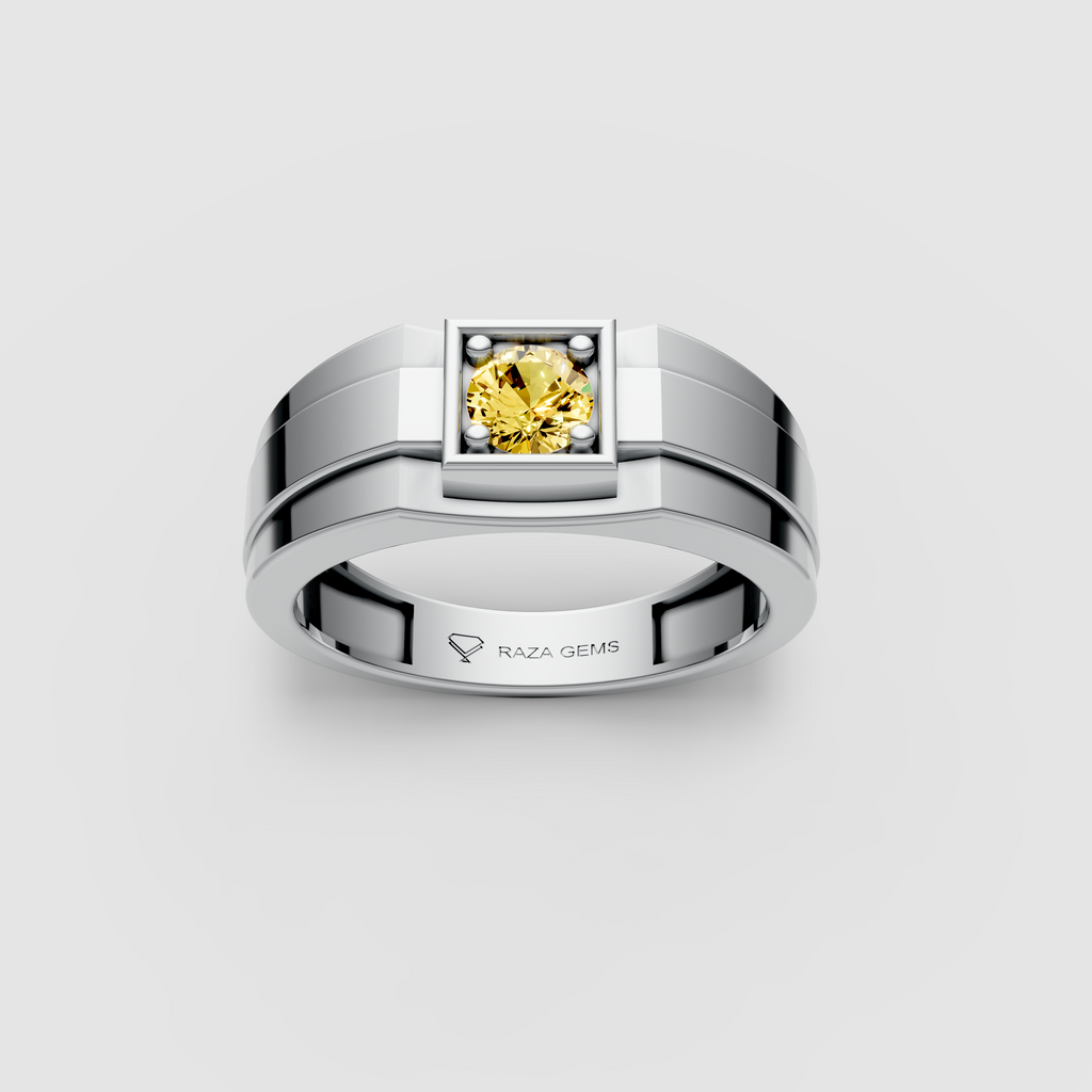 Ophelia – 18K Solid Gold Yellow Sapphire Modern Architectural Ring