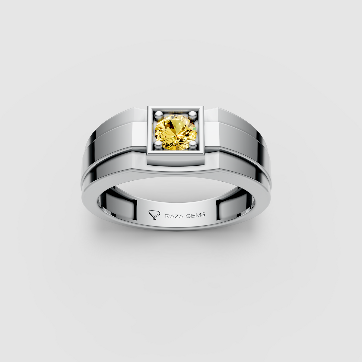 Ophelia – 18K Solid Gold Yellow Sapphire Modern Architectural Ring