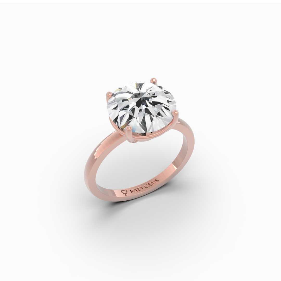 4 Carat Natural Diamond Ring in Round - Darya