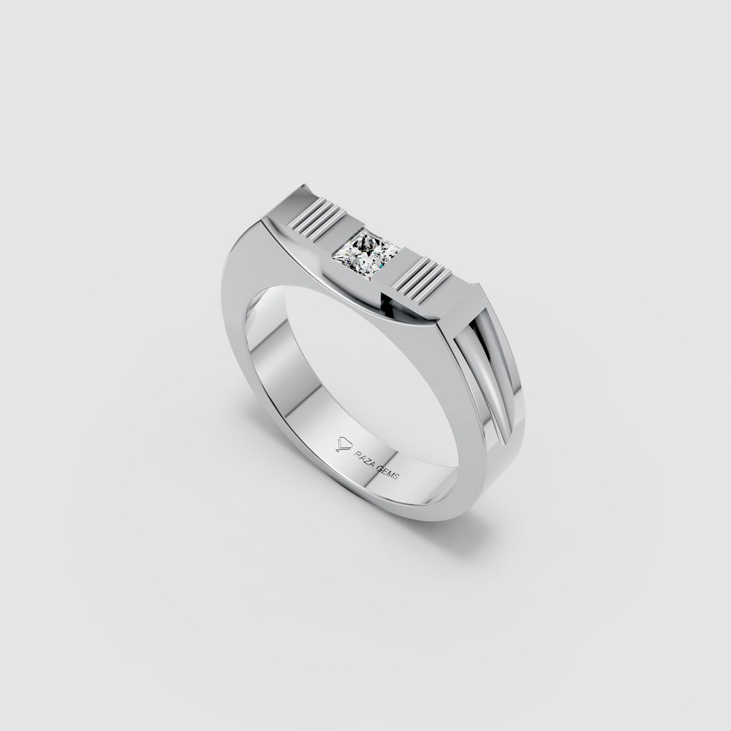 Layla – 18K Gold Princess Cut Moissanite Modern Solitaire Statement Ring
