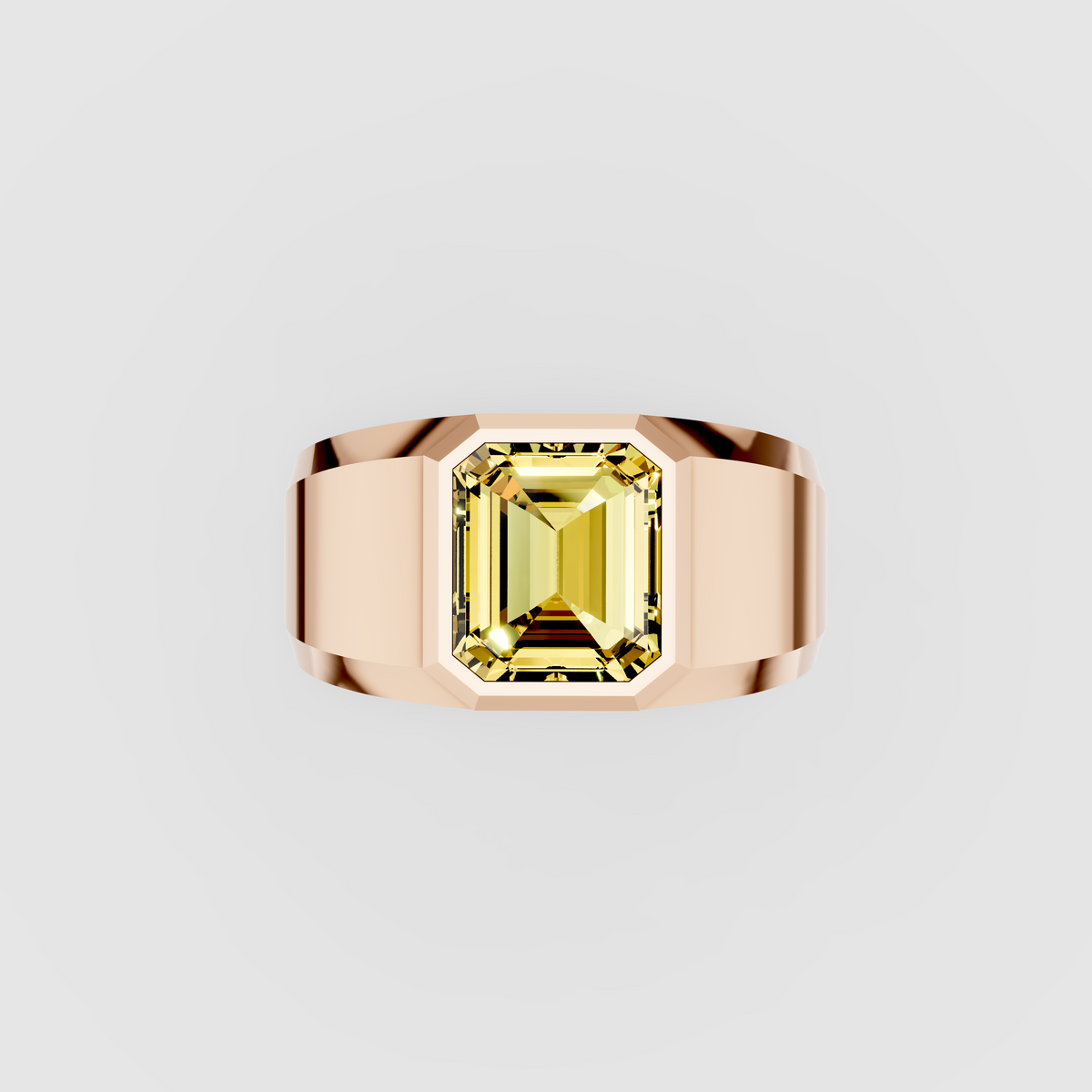 Evelyn - Solid 18K Gold Radiant Emerald-Cut Yellow Sapphire Ring