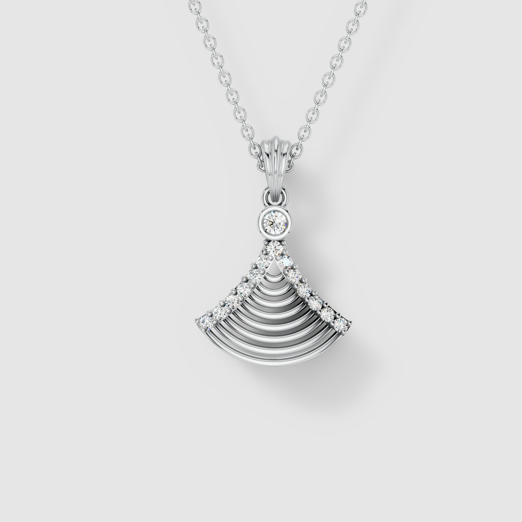 Stephanie - 18K Gold Tiered Arch Moissanite Statement Pendant (Pendant Only)"