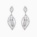 Earrings for Women Leaf Shape Pure Silver 925 for Women Handcrafted (EAR0240)