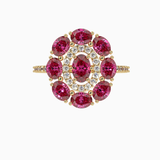Pink Sapphire Ring Lina 18k Yellow Gold