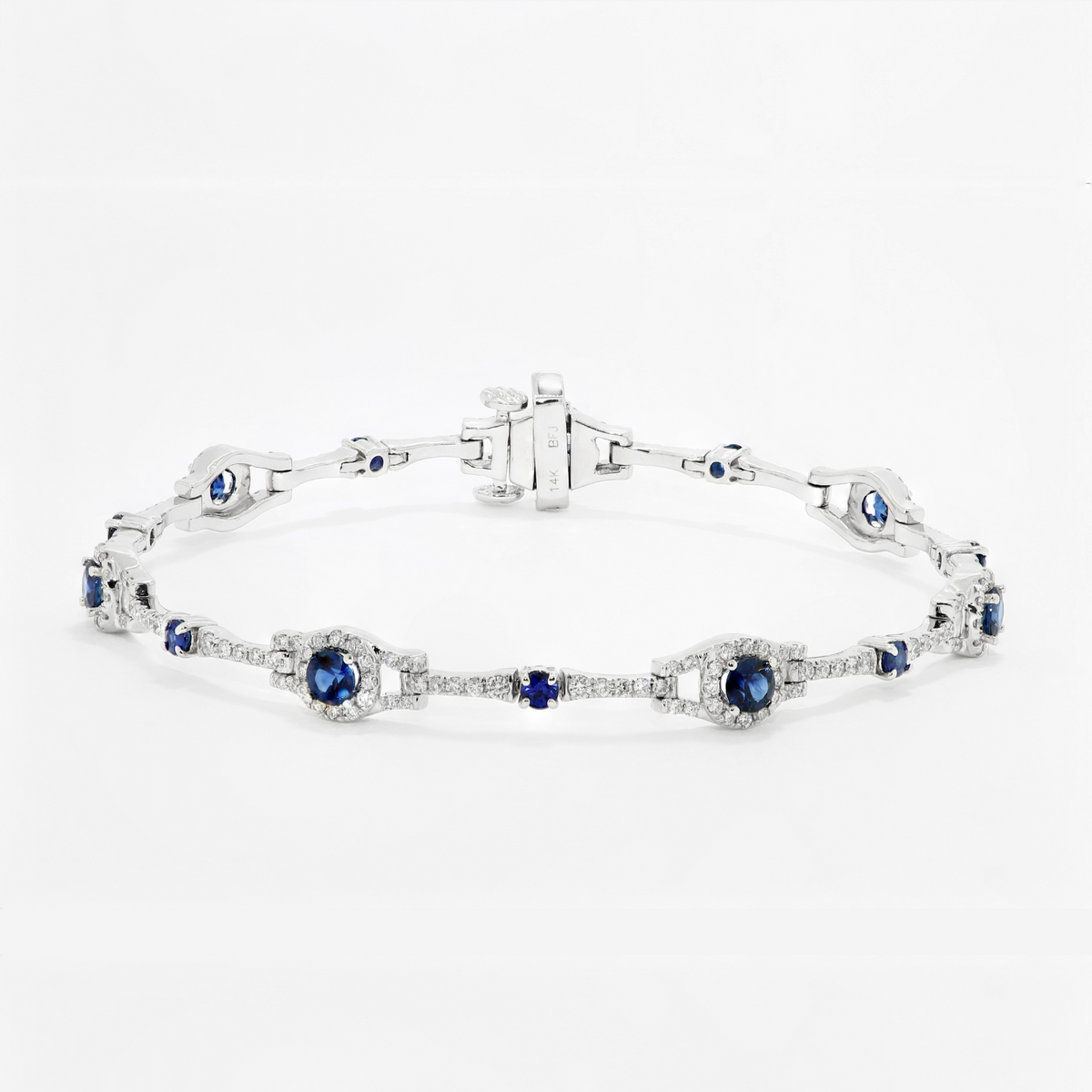 Natural Blue Sapphire Gemstone with Pure Silver Necklace for Ladies (NECK1020)