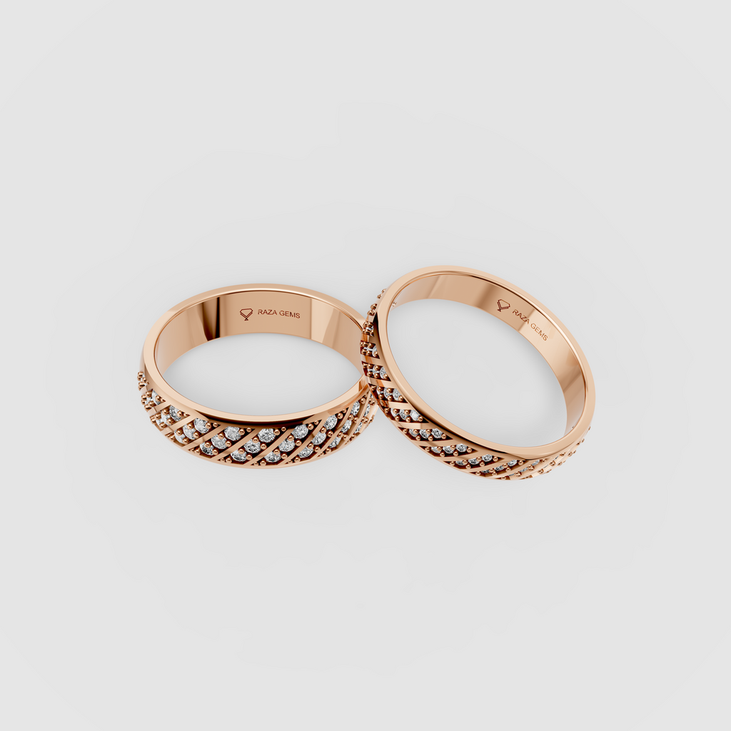 Sienna – 18K Gold Matching Couple's Engagement & Wedding Ring Set