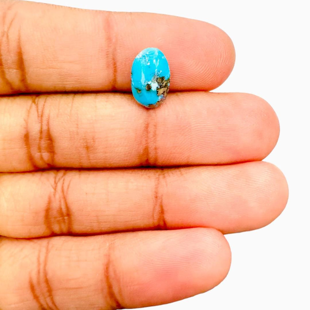 Natural Persian Turquoise 4.03 Carats Oval Cabochon Shape (12X7.5mm)