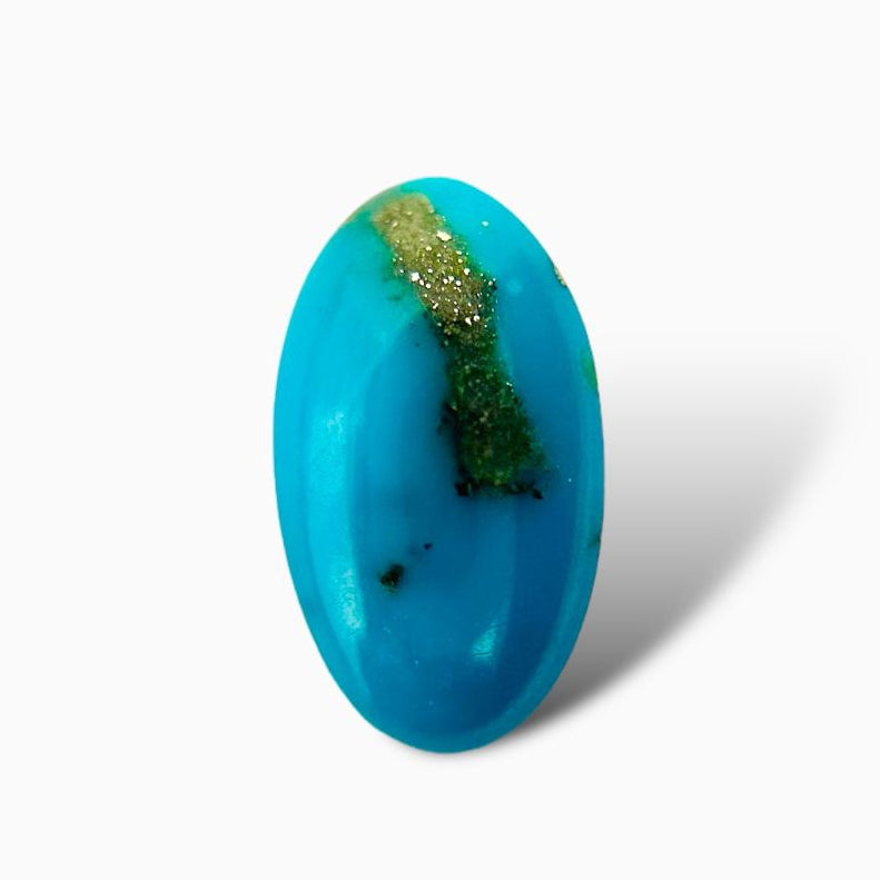 Natural Iran Turquoise 4.65 Carats Oval Cabochon Shape (10X17 mm )