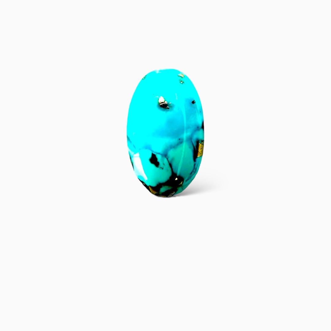 Natural Persian Turquoise 4.85 Carats Oval Cabochon Shape (14.5X8.5mm)
