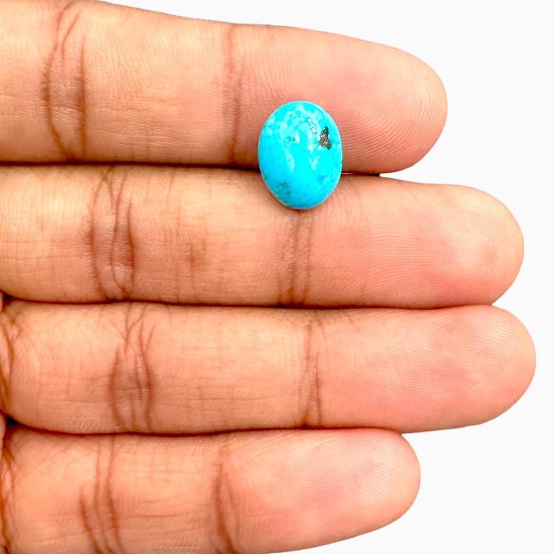 Natural Persian Turquoise 4.89 Carats Oval Cabochon Shape (12X9.5mm )