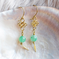 Green Fluorite Ball In 18K Yellow Gold Earrings for Womens (EAR0610)
