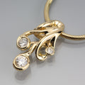 (PEN0105) White Zarcone 18K Yellow Gold Flower Pendant Only