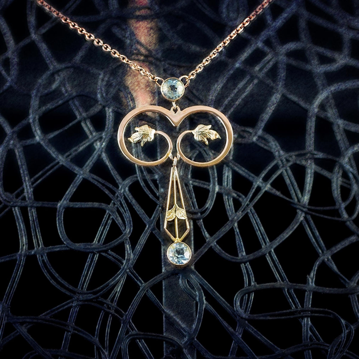 White Stone 18K Yellow Gold Flower Pendant (PEN0107)