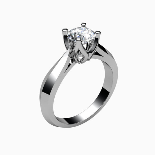 Moissanite Ring in Pure Silver 925 (RING0049)