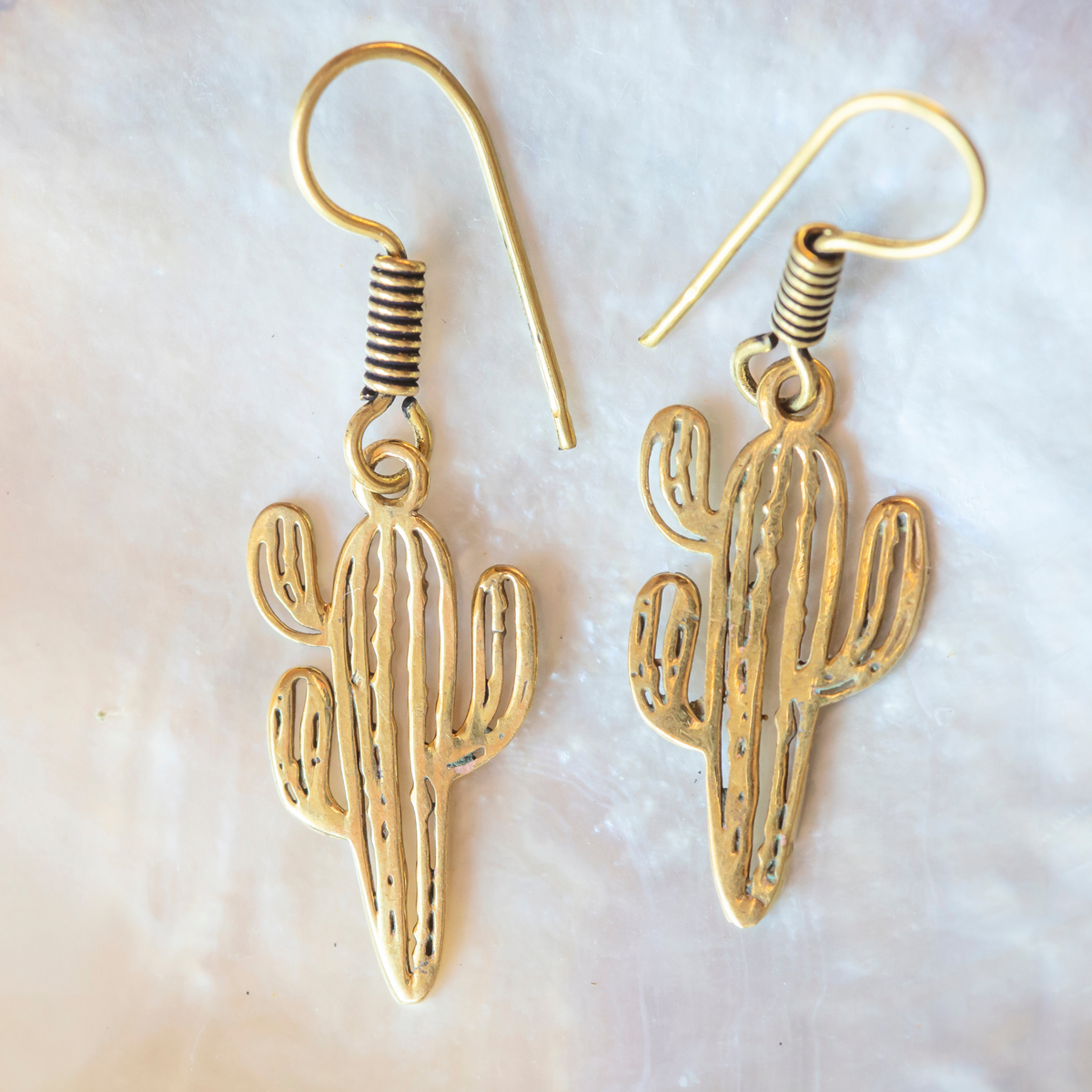18K Yellow Gold Earrings for Womens & Girls Tree Shape (EAR0640)