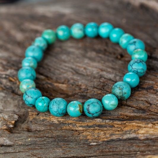 Turquoise Color Beads Bracelet for Men & Women (BRA0216)