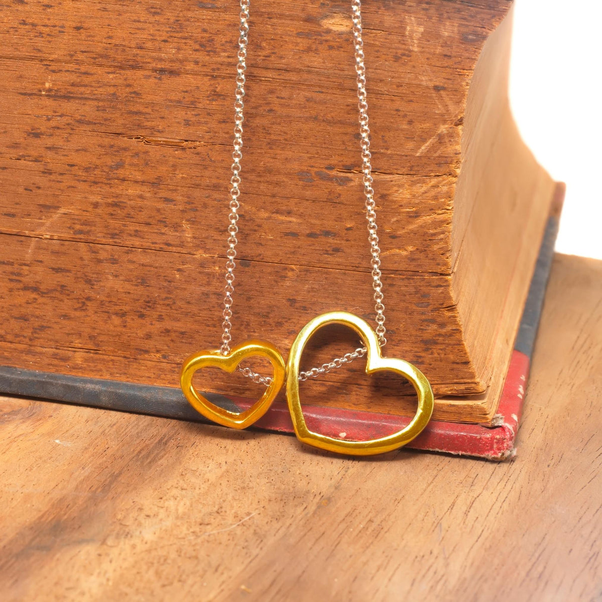 18K Yellow Gold Pendant Double Hearts (PEN0112)