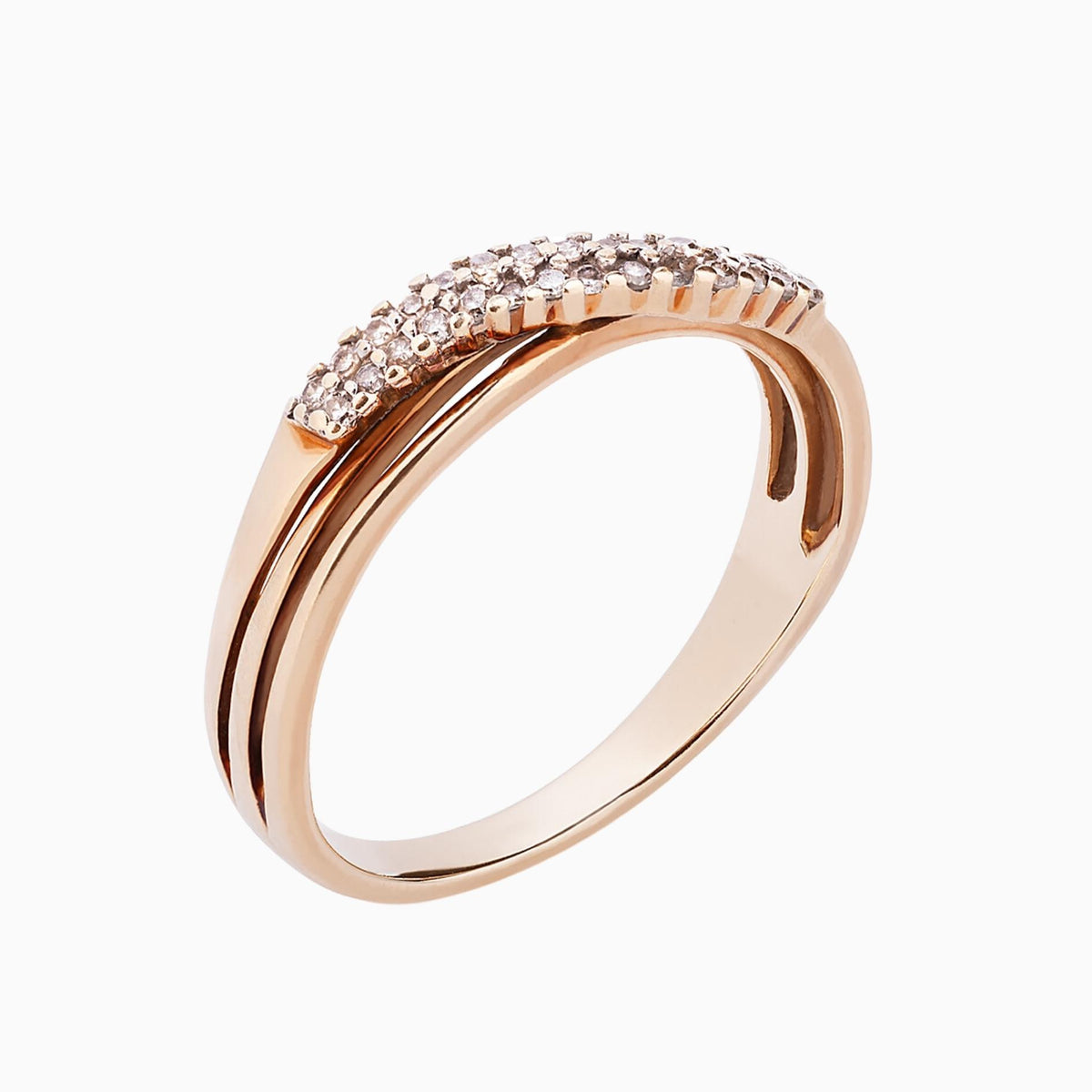 18K Yellow Gold Ring with Moissanite | Beautiful Womens Ring on Top (RING0054)