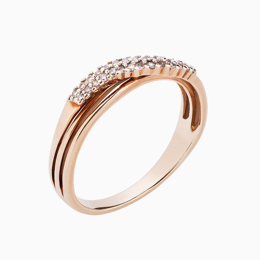 18K Yellow Gold Ring with Moissanite | Beautiful Womens Ring on Top (RING0054)