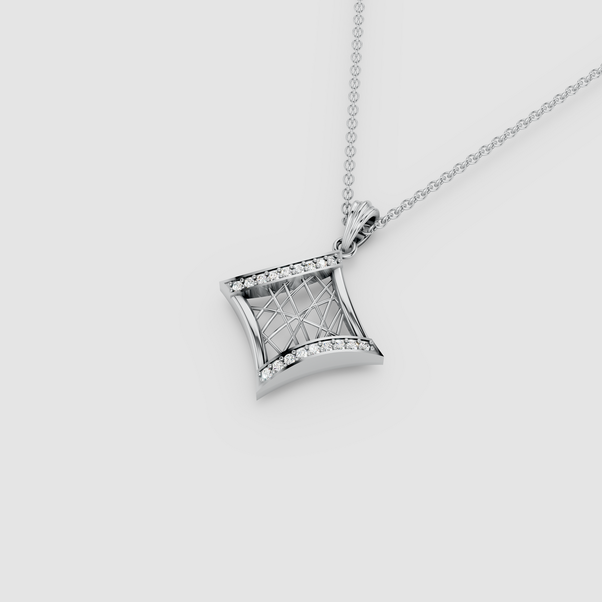 Rebecca - 18K Gold Geometric Rhombus Moissanite Pendant (Pendant Only)"