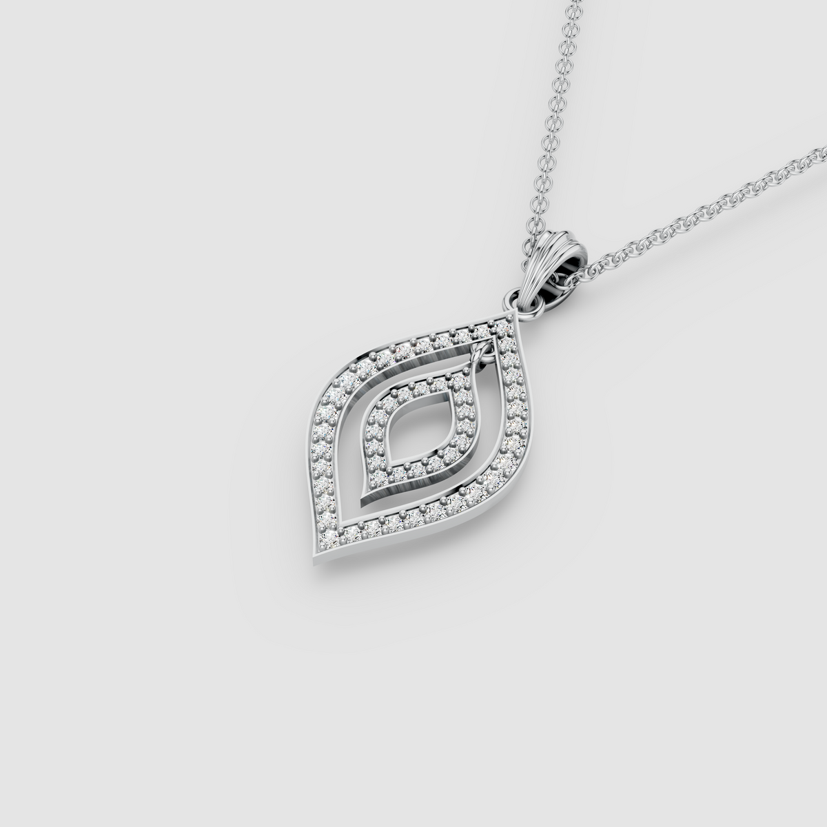 Sharon - Solid 18K Gold Openwork Dual-Frame Moissanite Statement Pendant"