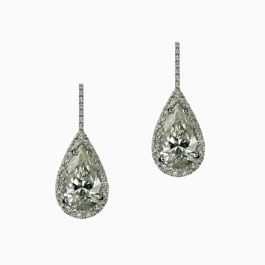 Earrings for Women Drop Pear Shape Pure Silver 925 for Women Handcrafted (EAR0250)