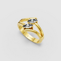 Elodie – 18K Gold Twin Marquise Cut Moissanite Split-Band Ring