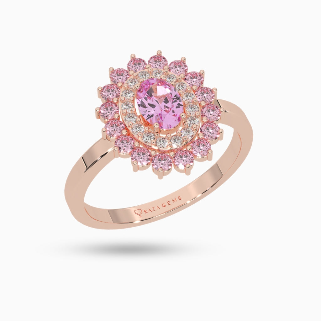 Pink Topaz Rings Zahra Rose Gold