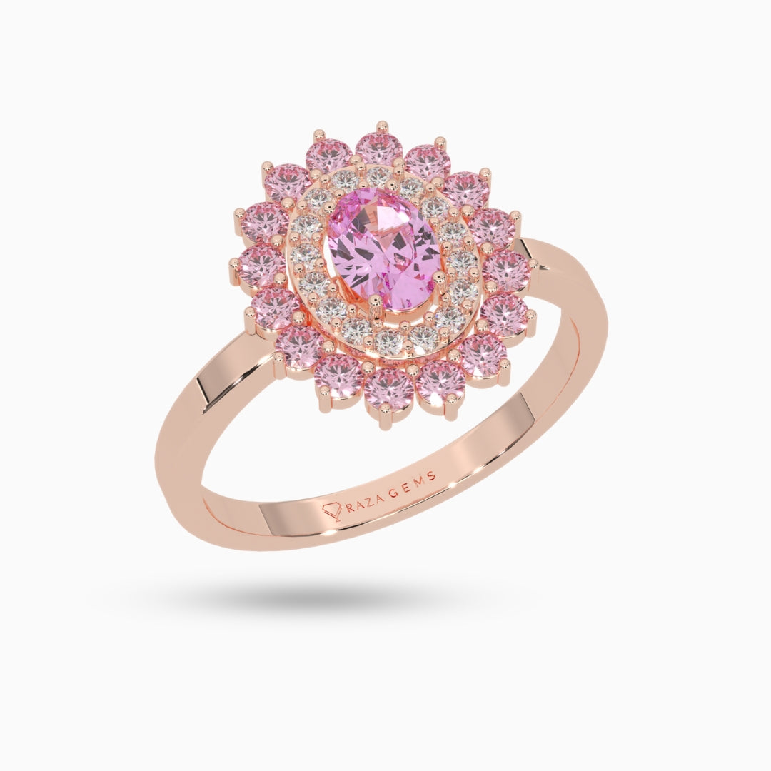 Pink Topaz Rings Zahra Rose Gold