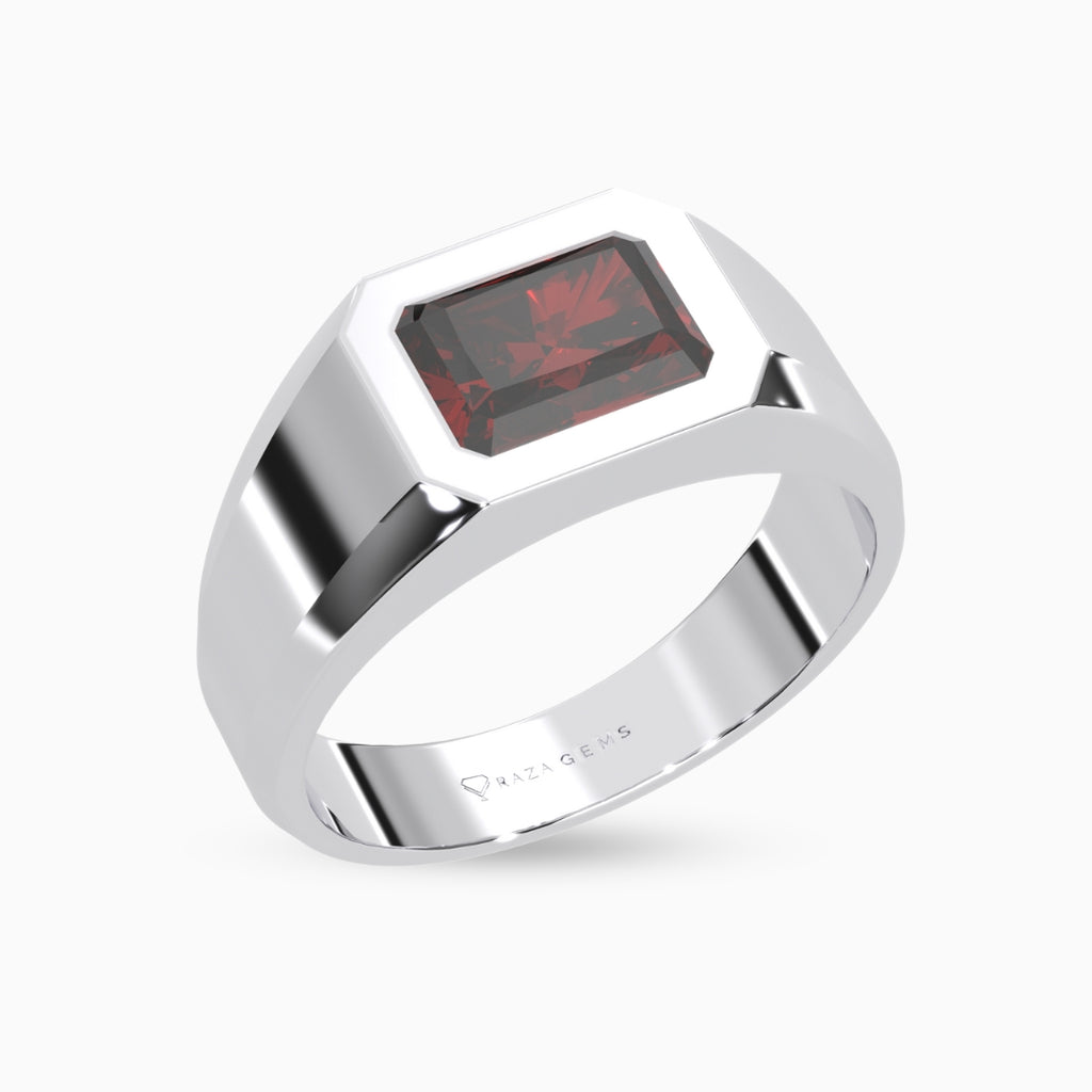 Ruby  Ring Amal Silver