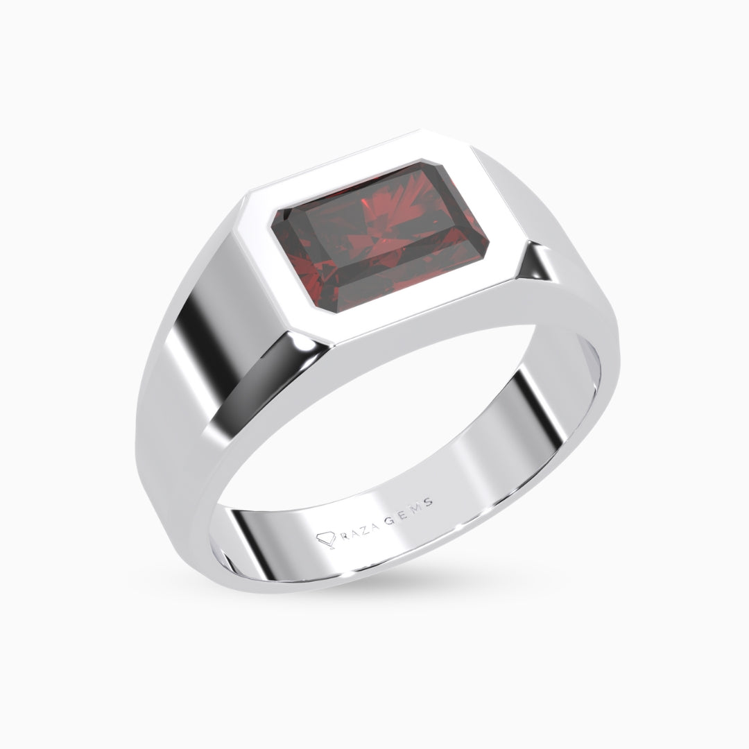 Ruby  Ring Amal Silver