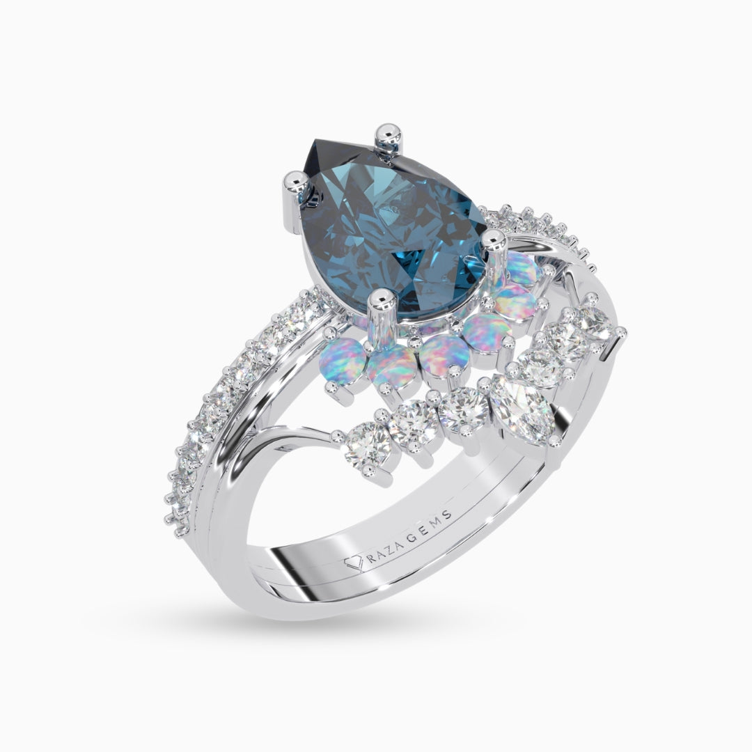 Blue Sapphire Rings Kaibah in Silver