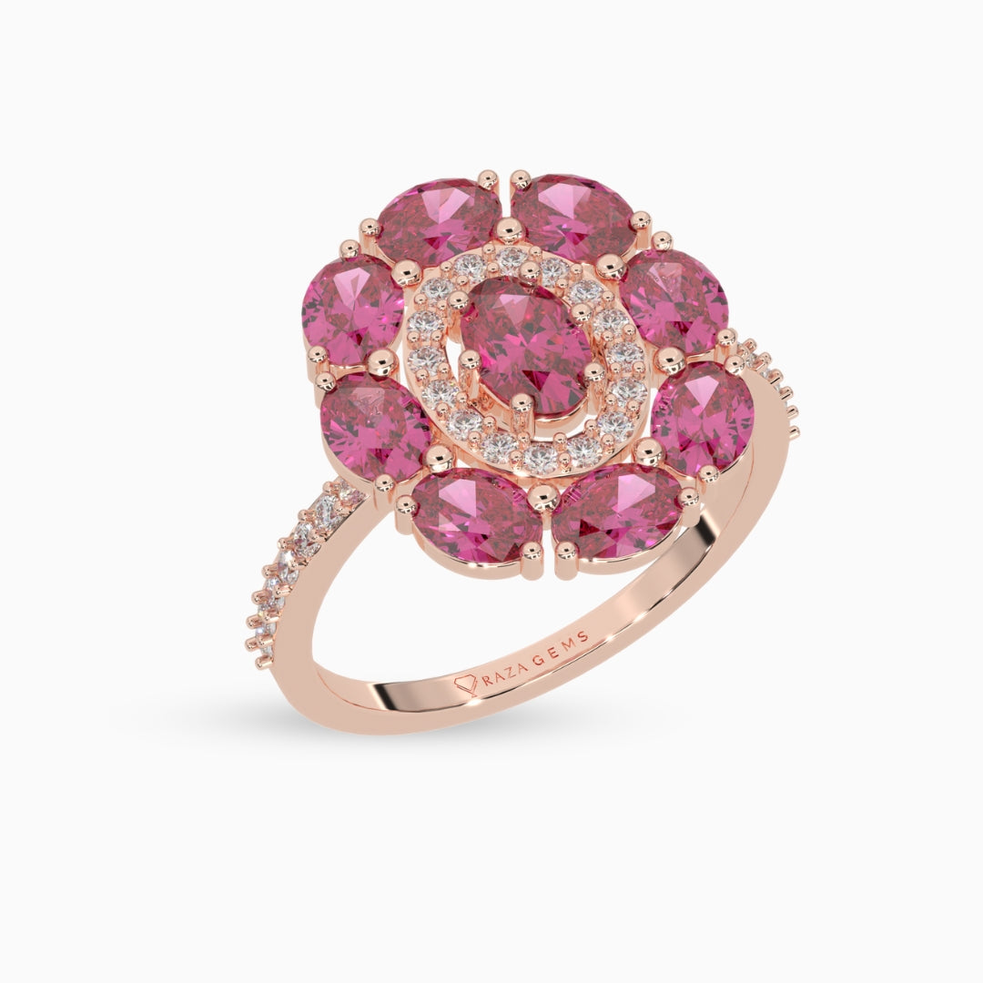 Pink Sapphire Ring Lubna Rose Gold