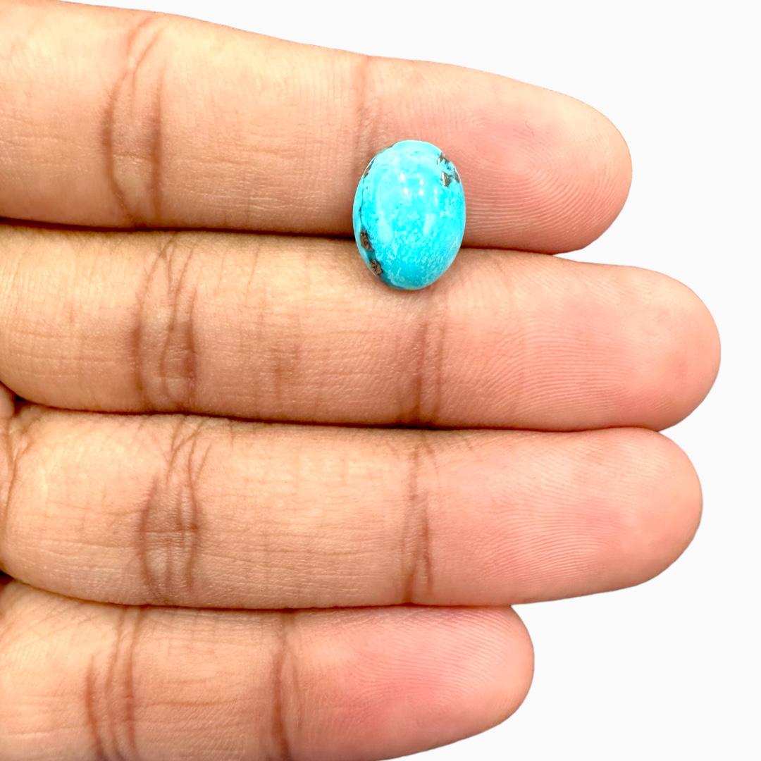 Natural Persian Turquoise 5.12 Carats Oval Cabochon Shape (10X13 mm )