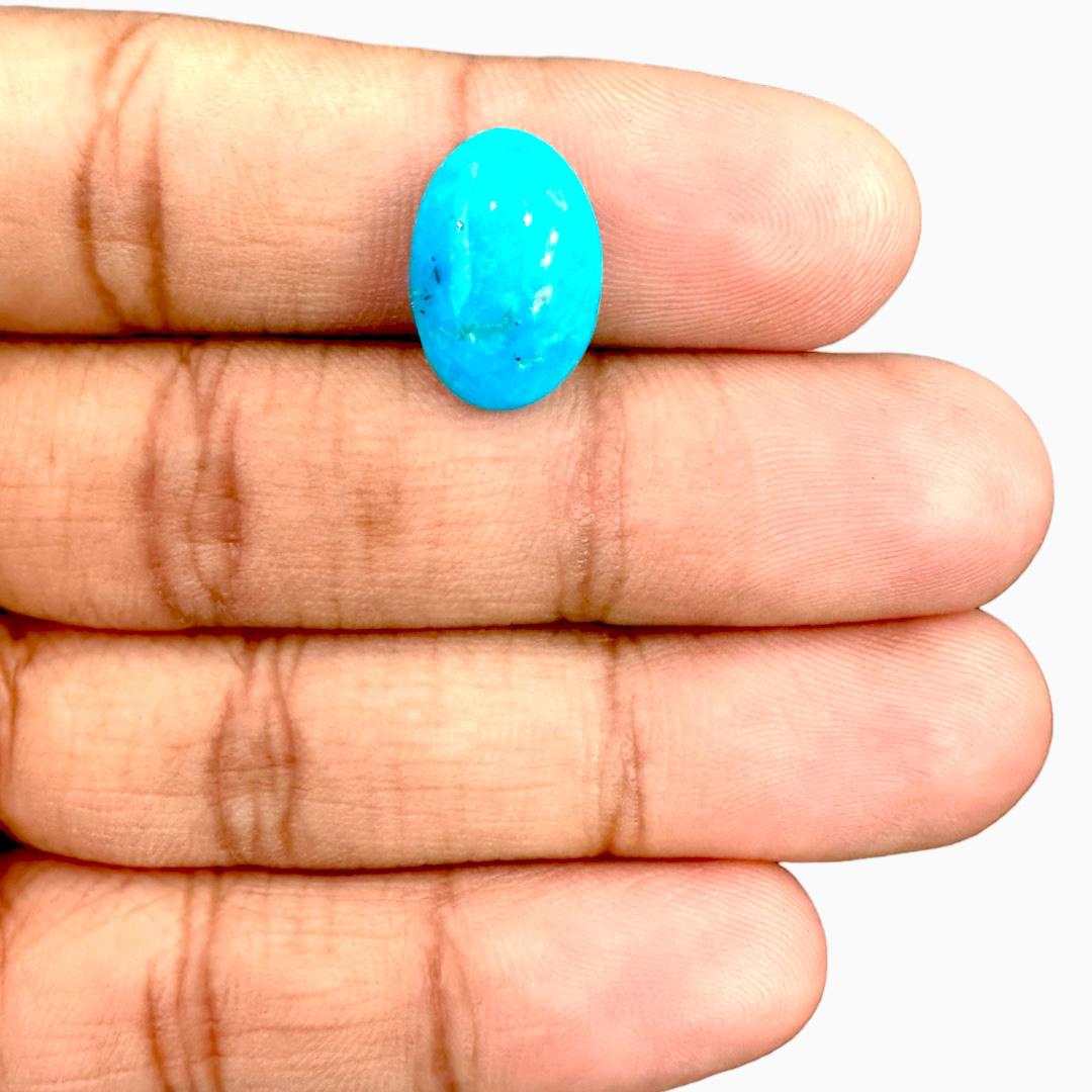 Natural Persian Turquoise 5.32 Carats Oval Cabochon Shape (15.5X10.5mm)