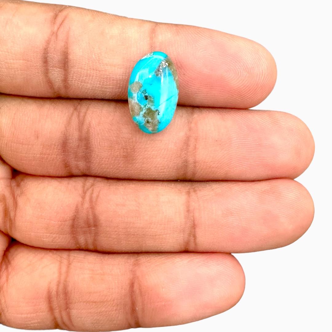 Natural Persian Turquoise 5.50 Carats Oval Cabochon Shape (16x10mm)