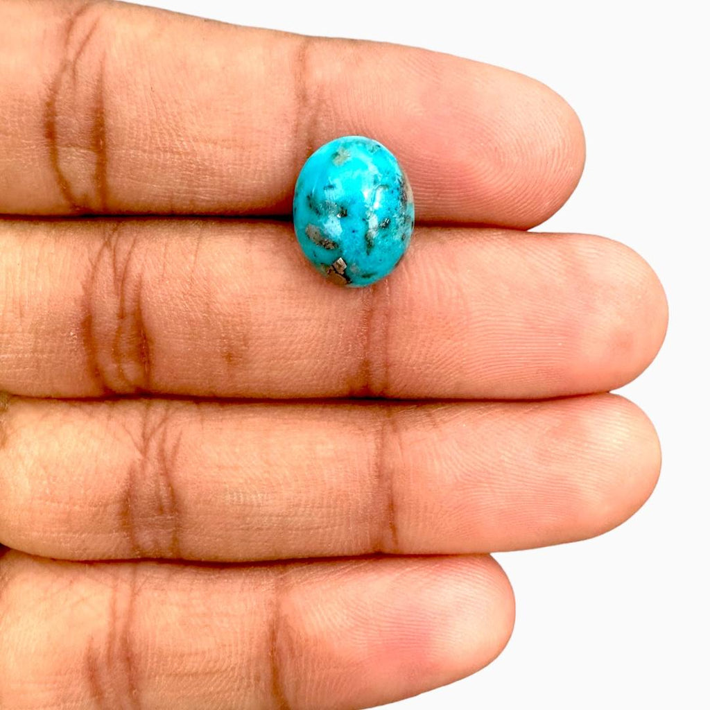 Natural Persian Turquoise 5.84 Carats Oval Cabochon Shape (13X10mm)