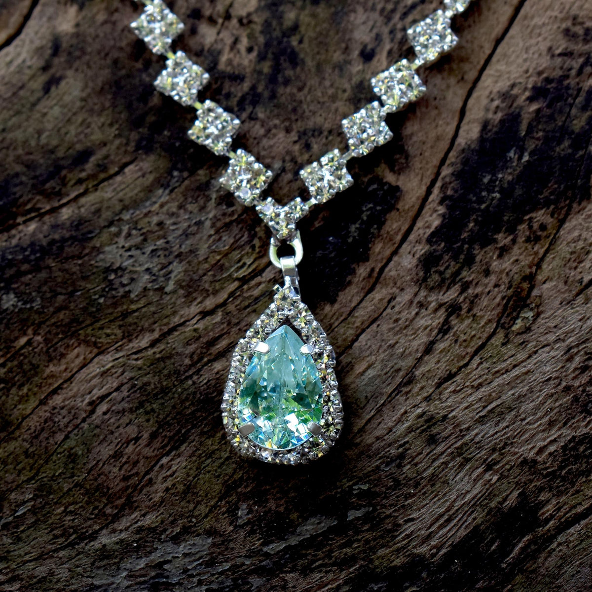 Aquamarine Pear Shape Stone Silver 925 Beautiful Pendant (PEN0115)