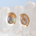 Natural White Topaz In 18K Yellow Gold Earrings for Girls (EAR0730)