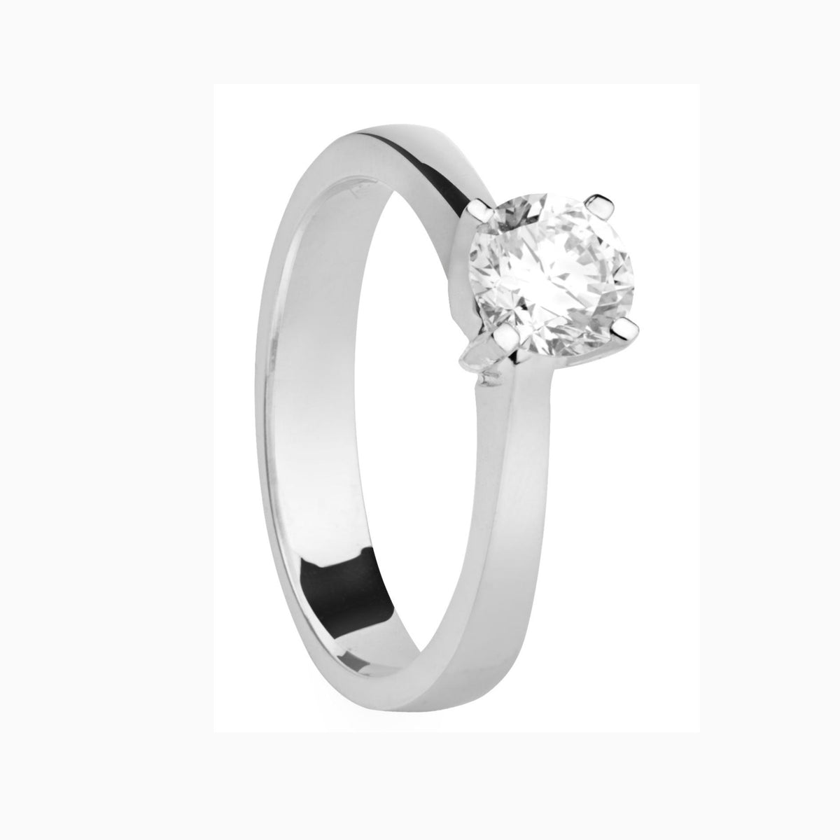 Moissanite Stone Ring Flower Shape in Pure Silver (Chandi) (RING0058)