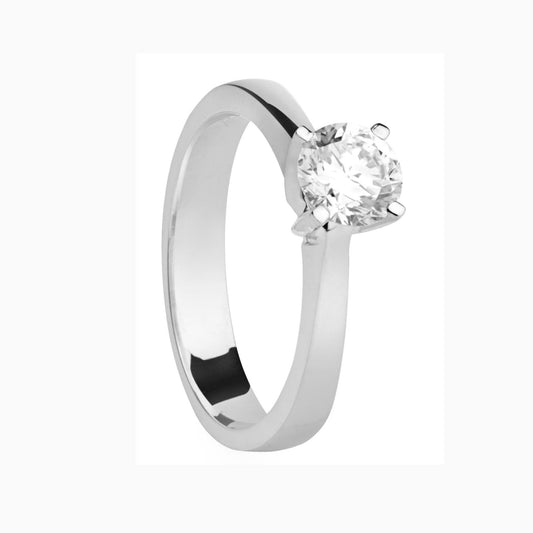 Moissanite Stone Ring Flower Shape in Pure Silver (Chandi) (RING0058)