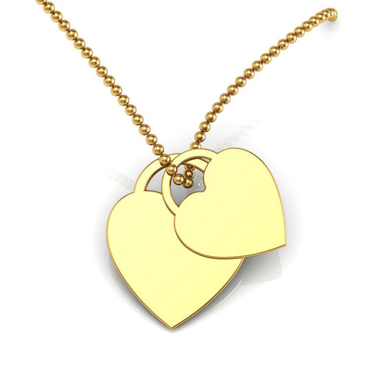 18K Yellow Gold Heart Shaped Pendants (PEN0117)